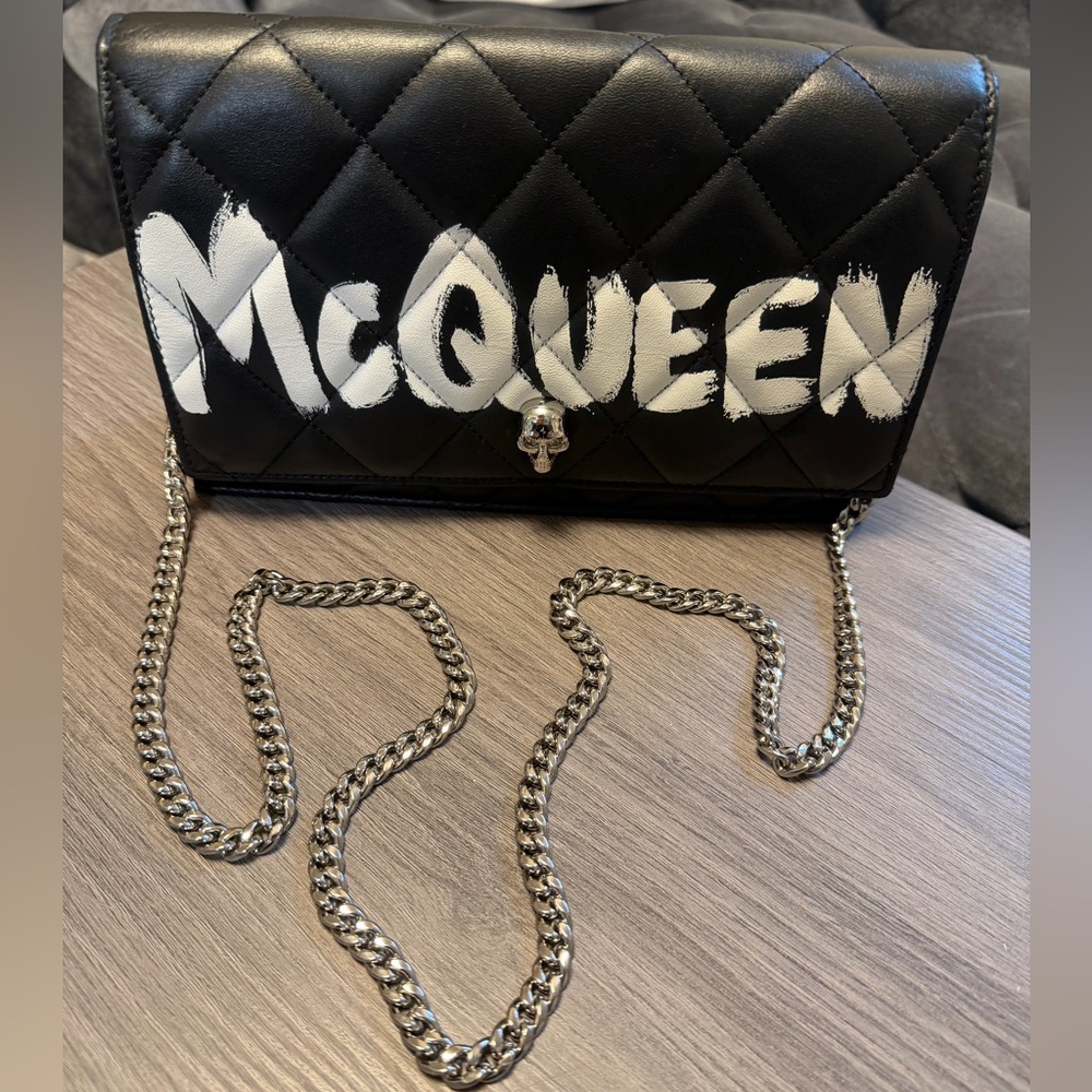 Alexander McQueen Graffiti Skull Quilted Bag